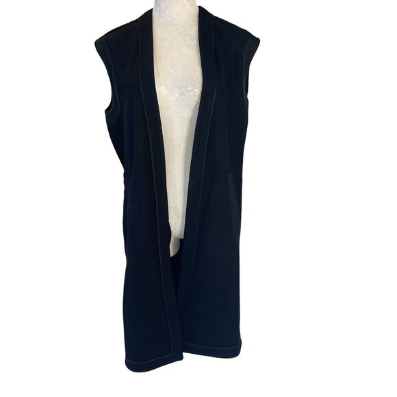 All Saints Womens Vest Size Small Black Bound Sleeveless Longline Wool - Picture 10 of 12